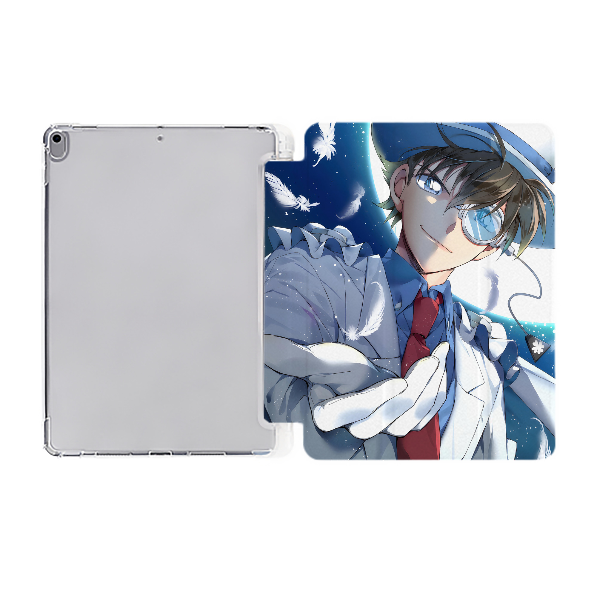 （画像用） 名探偵コナン Detective Conan IPad ケース ペン収納付き 三つ折りスタンド PUレザー×シリコン 対応機種9.5/10.5/10.9インチ